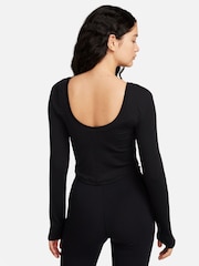 Nike Black Chill Knits Mini-Ribbed Long-Sleeve Top - Image 3 of 7