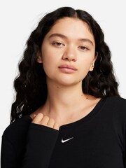 Nike Black Chill Knits Mini-Ribbed Long-Sleeve Top - Image 4 of 7