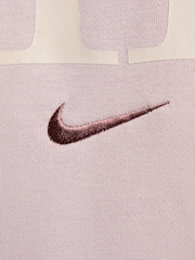 Nike Pale Pink Oversized Varsity Crew Neck Sweatshirt - Image 8 of 9
