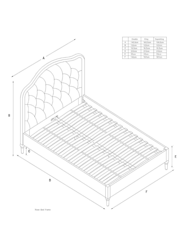 Plush Chenille Rose Pink Rose Wood Upholstered Bed Frame - Image 6 of 6