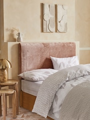 Plush Chenille Rose Pink Contemporary Upholstered Headboard - Image 1 of 4
