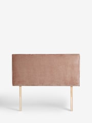 Plush Chenille Rose Pink Contemporary Upholstered Headboard - Image 2 of 4