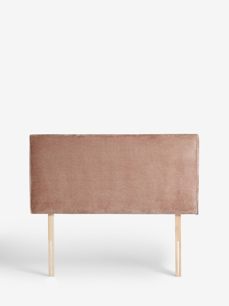 Plush Chenille Rose Pink Contemporary Upholstered Headboard - Image 2 of 4