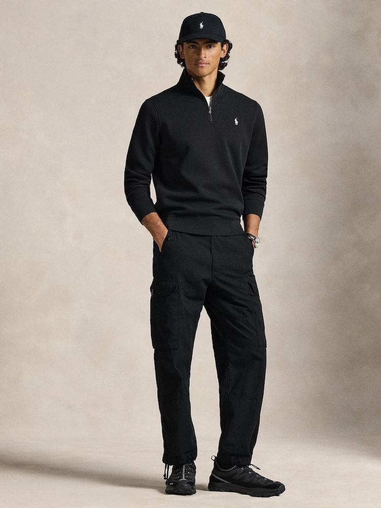 Polo Ralph Lauren Black Double Knit Tech Quarter Zip Sweatshirt - Image 2 of 2