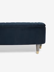 Soft Velvet Navy Blue Valencia Upholstered Storage Ottoman - Image 6 of 6