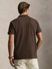 Polo Ralph Lauren Brown Custom Fit Mesh Pique Polo Shirt - Image 2 of 7