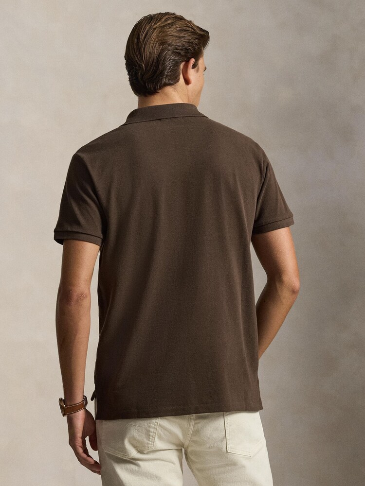 Polo Ralph Lauren Brown Custom Fit Mesh Pique Polo Shirt - Image 2 of 7