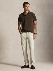 Polo Ralph Lauren Brown Custom Fit Mesh Pique Polo Shirt - Image 3 of 7