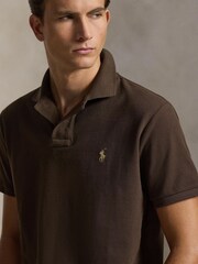 Polo Ralph Lauren Brown Custom Fit Mesh Pique Polo Shirt - Image 5 of 7
