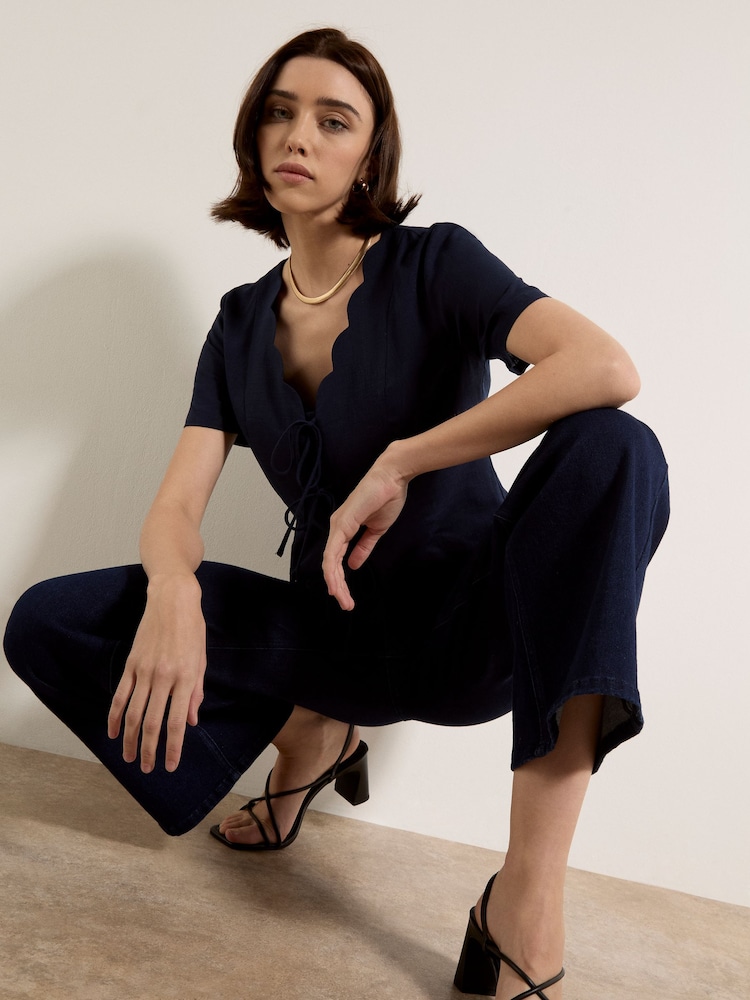 Apricot Blue Zara Wide-Leg Elastic Jeans - Image 2 of 6