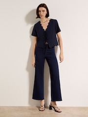 Apricot Blue Zara Wide-Leg Elastic Jeans - Image 6 of 6