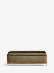 Plush Chenille Moss Green Flinton Upholstered Storage Ottoman - Image 3 of 8