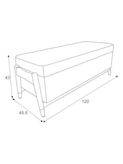 Plush Chenille Moss Green Flinton Upholstered Storage Ottoman - Image 5 of 8