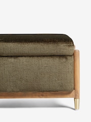 Plush Chenille Moss Green Flinton Upholstered Storage Ottoman - Image 7 of 8