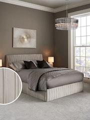 Soft Velvet Light Grey Scarlett Upholstered Ottoman Storage Bed Frame - Image 1 of 9