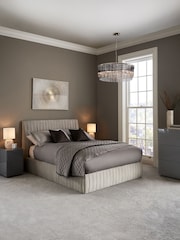 Soft Velvet Light Grey Scarlett Upholstered Ottoman Storage Bed Frame - Image 2 of 9