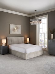 Soft Velvet Light Grey Scarlett Upholstered Ottoman Storage Bed Frame - Image 3 of 9