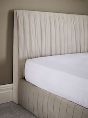 Soft Velvet Light Grey Scarlett Upholstered Ottoman Storage Bed Frame - Image 6 of 9