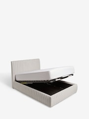 Soft Velvet Light Grey Scarlett Upholstered Ottoman Storage Bed Frame - Image 7 of 9