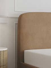 Natural Mid Plush Chenille Matson Upholstered Ottoman Storage Bed Frame - Image 5 of 8