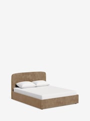 Natural Mid Plush Chenille Matson Upholstered Ottoman Storage Bed Frame - Image 6 of 8