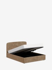 Natural Mid Plush Chenille Matson Upholstered Ottoman Storage Bed Frame - Image 7 of 8