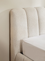 Casual Boucle Light Natural Astrid Upholstered Ottoman Storage Bed Frame - Image 7 of 10