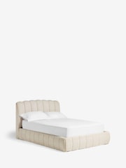 Casual Boucle Light Natural Astrid Upholstered Ottoman Storage Bed Frame - Image 9 of 10