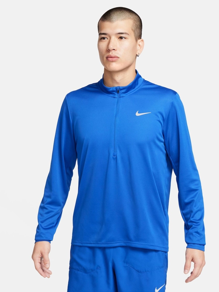 Ярко-синий - Топ для бега с короткой молнией Nike Dri-FIT Pacer - Изображение 1 из 7