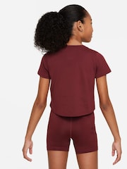 Nike Burgundy Pro Cropped T-Shirt - Image 3 of 5