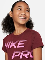 Nike Burgundy Pro Cropped T-Shirt - Image 4 of 5