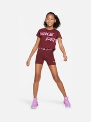 Nike Burgundy Pro Cropped T-Shirt - Image 5 of 5