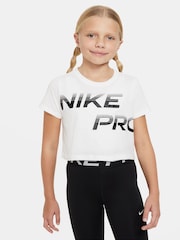 Nike White Pro Cropped T-Shirt - Image 1 of 4