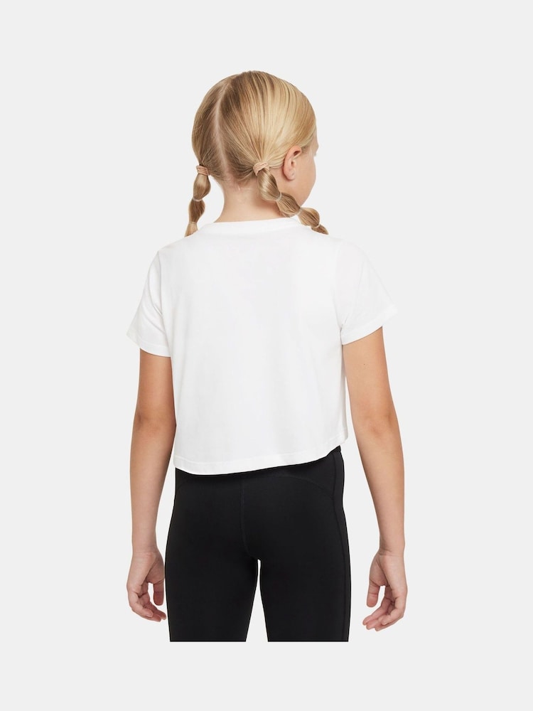 Nike White Pro Cropped T-Shirt - Image 2 of 4 Nike White Pro Cropped T-Shirt - Image 2 of 4