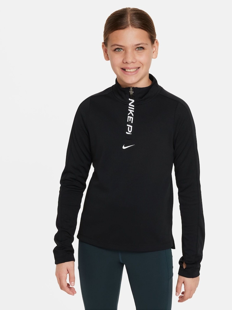 Nike Black Pro Dri-Fit Half Zip Top - Image 1 of 7