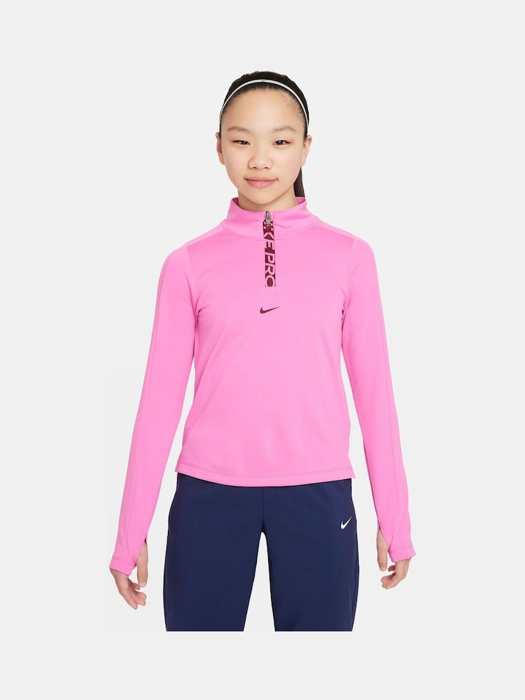 Nike Pink Pro Dri-Fit Half Zip Top - Image 1 of 5