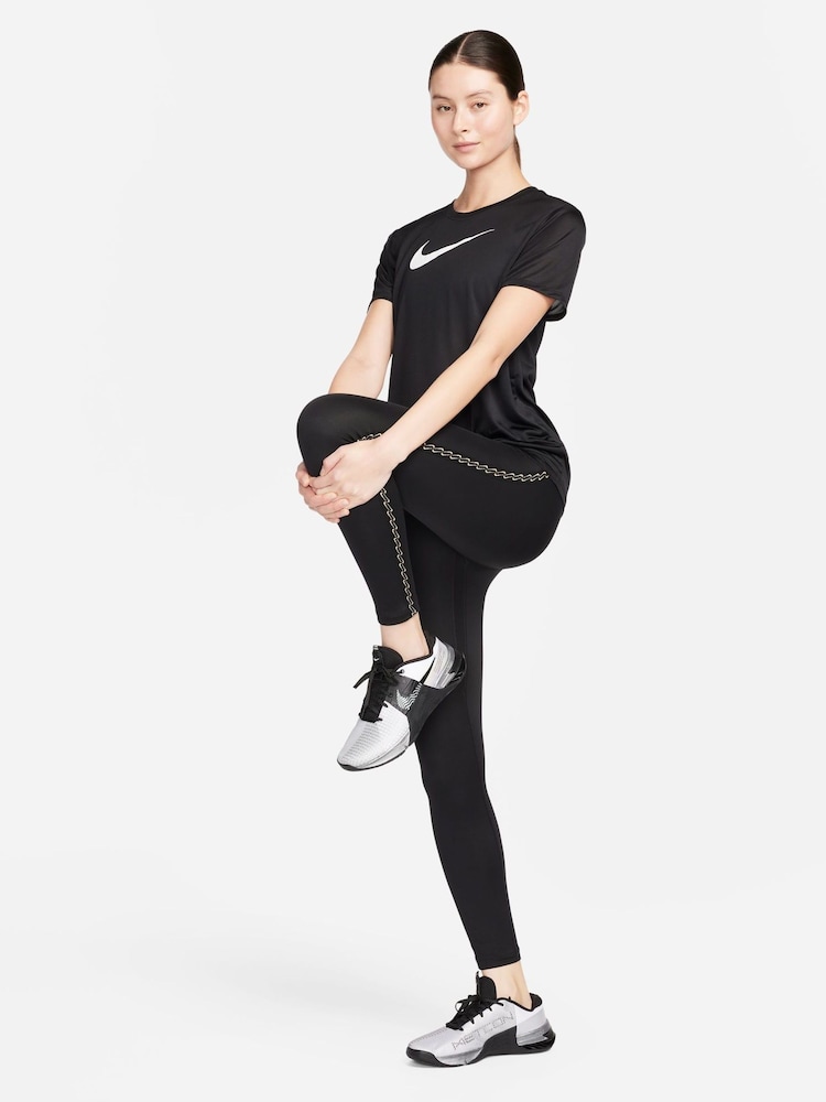 Nike Black Dri-FIT Graphic Swoosh Short Sleeve T-Shirt - Image 3 of 4