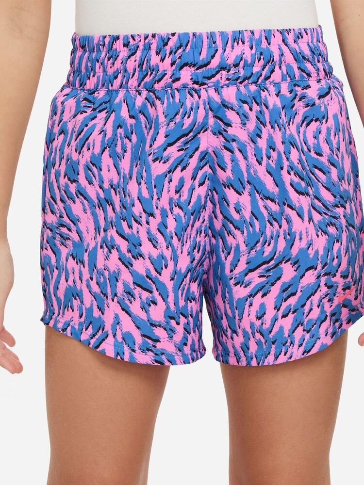 Nike Blue/Pink One Woven High Rise Shorts - Image 2 of 6 Nike Blue/Pink One Woven High Rise Shorts - Image 2 of 6