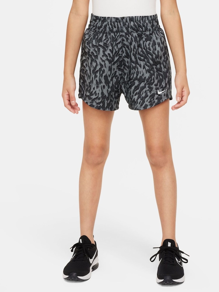 Nike Black/Grey Print One Woven High Rise Shorts - Image 1 of 7