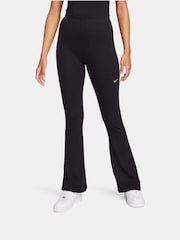 Nike Black Chill Knit Mini-Rib Flared Leggings - Image 1 of 6