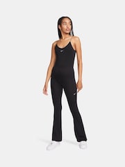 Nike Black Chill Knit Mini-Rib Flared Leggings - Image 3 of 6