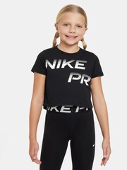 Nike Black Pro Cropped T-Shirt - Image 1 of 4