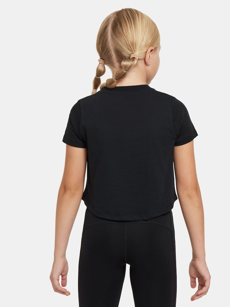 Nike Black Pro Cropped T-Shirt - Image 2 of 4 Nike Black Pro Cropped T-Shirt - Image 2 of 4