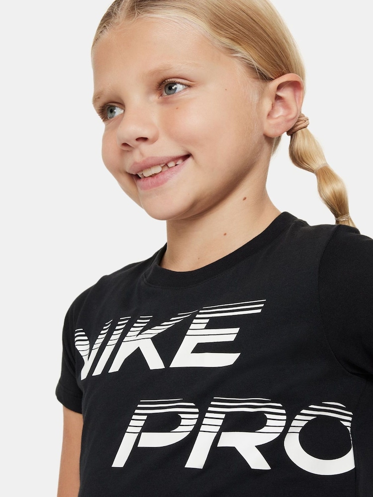 Nike Black Pro Cropped T-Shirt - Image 4 of 4