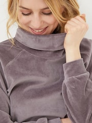 FatFace Purple Verity Velvet Funnel Top - Image 4 of 4