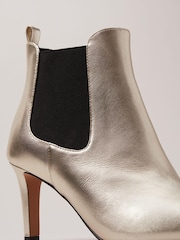 Phase Eight Gold Leather Ankle Boots - Image 7 of 8