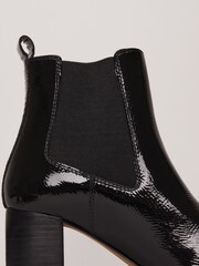 Phase Eight Black Leather Patent Ankle Boots - Image 3 of 7