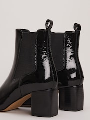 Phase Eight Black Leather Patent Ankle Boots - Image 5 of 7