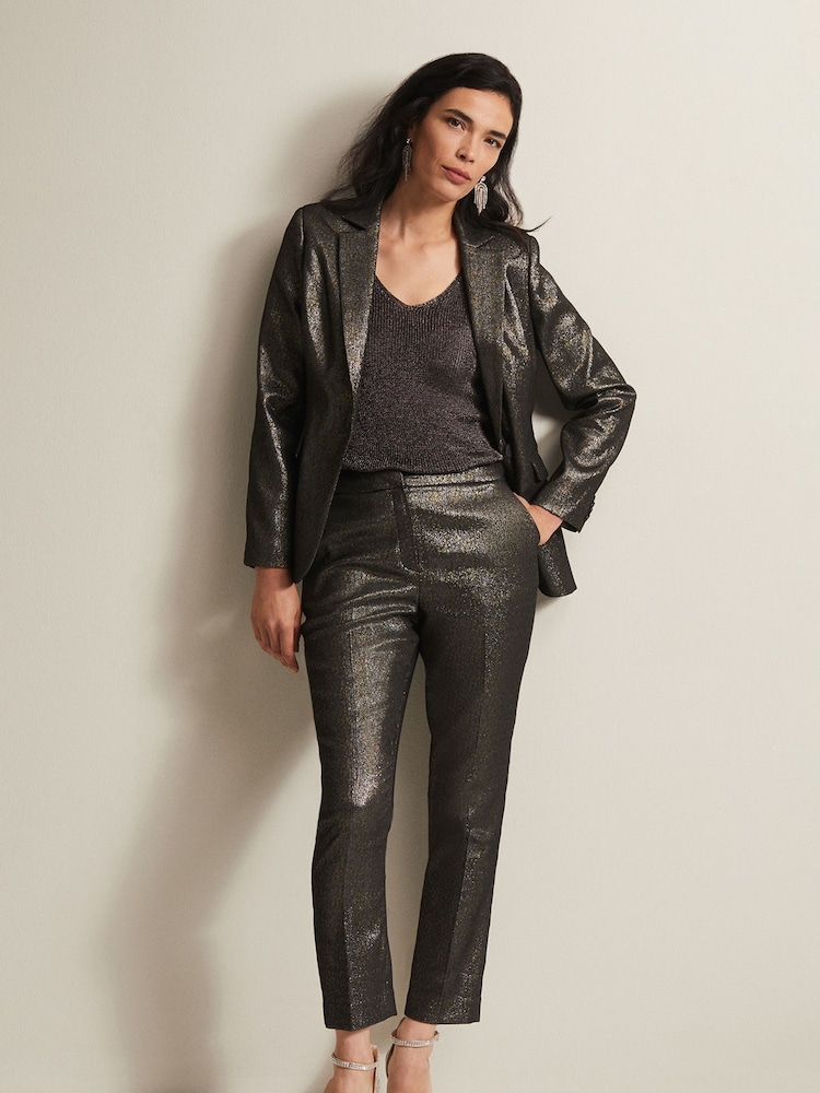 Phase Eight Gold Ulrica Shimmer Straight Leg Trousers - Image 2 of 6