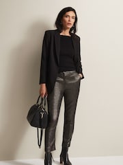 Phase Eight Gold Ulrica Shimmer Straight Leg Trousers - Image 4 of 6